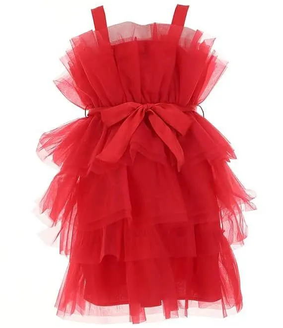 Big Girls Sleeveless Tulle Fit-And-Flare Dress