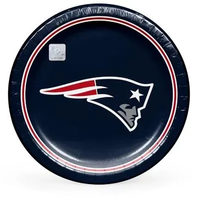 New England Patriots NFL Round Paper Plates, 10", 85 ct.