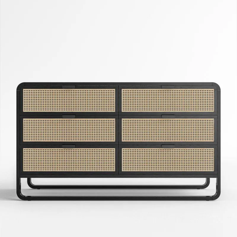 Anaise Cane Six-Drawer Dresser