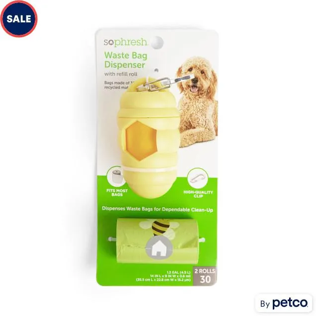 So Phresh Honeycomb Waste Bag Dispenser with Refill Rolls for Dogs
