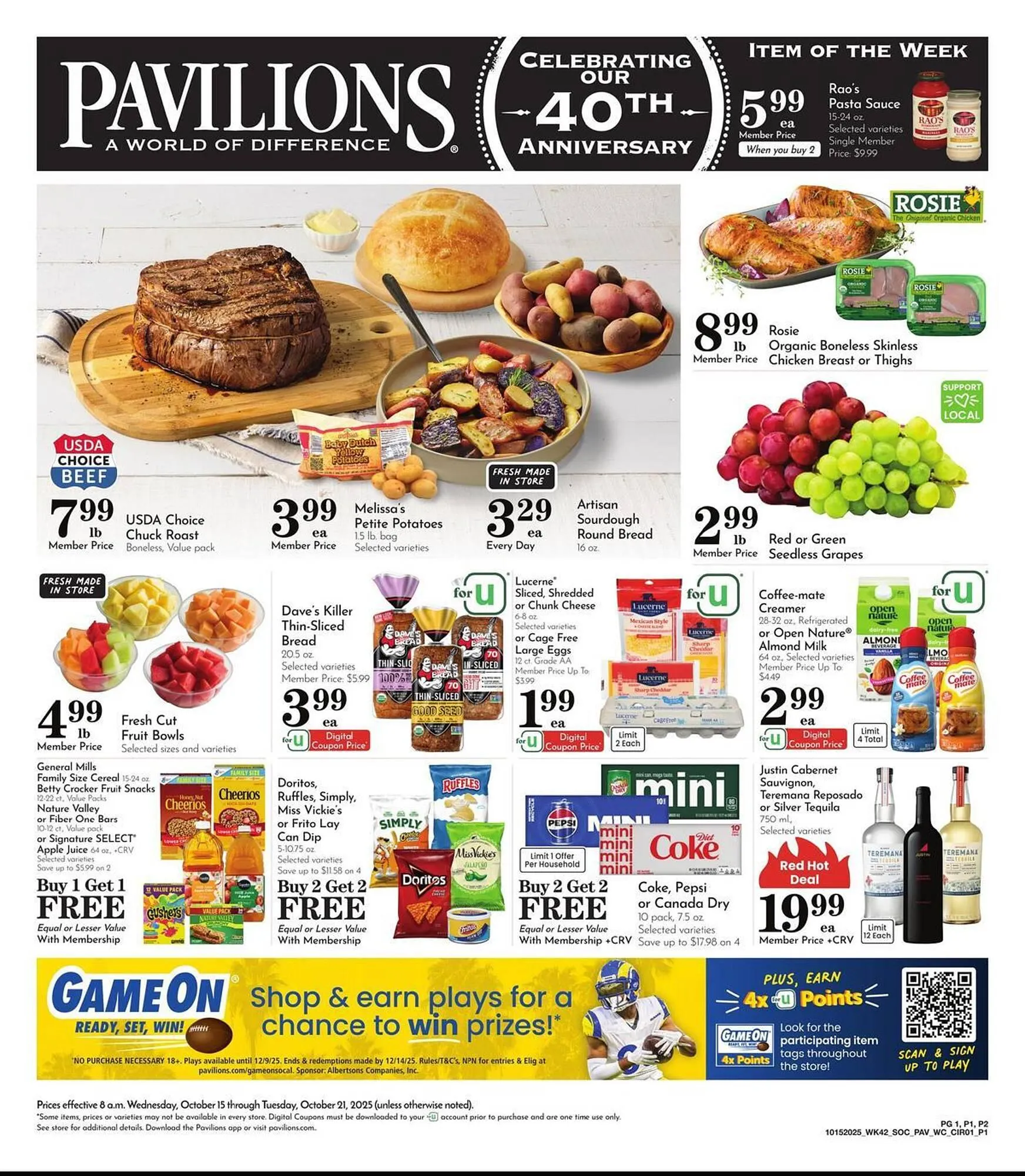 Weekly ad Pavilions weekly ad from October 15 to October 21 2025 - Page 1