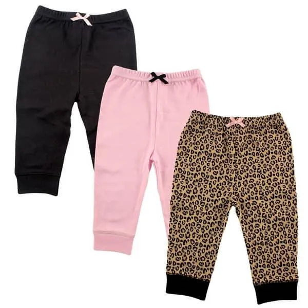 Luvable Friends Toddler Girl Cotton Pants 3pk, Leopard