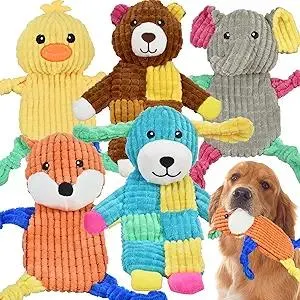 5Pcs Squeaky Dog Toys, Large Crinkle Dog Toys for Large Medium and Small Dogs, Puppy Toys to Keep Them Busy Great Value Dog Toy Bundle