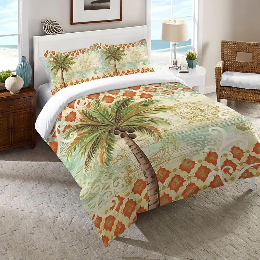 Laural Home Spice Palm Multi-colored Multi Full/Queen Comforter Cotton