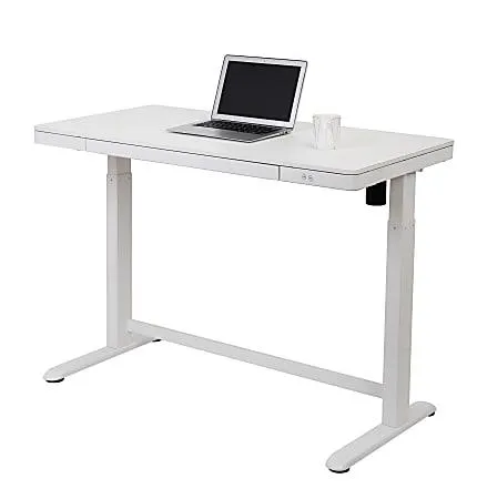 Realspace® Electric 48'W Height-Adjustable Standing Desk, White