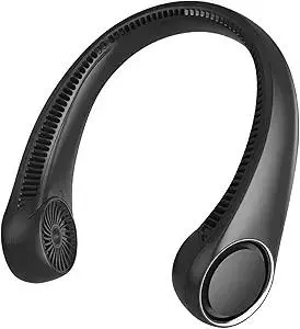 Portable Neck Fan, Hands Free Bladeless, 360° Cooling Personal Fan,Wearable Quiet Fan for Outdoor Indoor, Birthday Gifts for Men Women Mom Dad, 4000mAh Battery USB Rechargeable, 3-Speeds(Black)