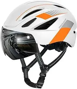 Odoland Bike Helmet with Magnetic Sun Visor for Adults, Glasses-Friendly Design Adjustable Dial Cycling Helmet for Men & Women, Urban Riding Bicycle Helmet for Mountain, Road, E-Bike, Commuting