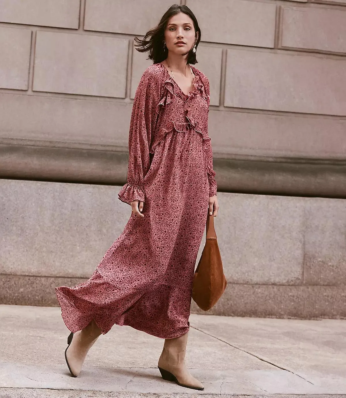 Floral Ruffle Maxi Dress