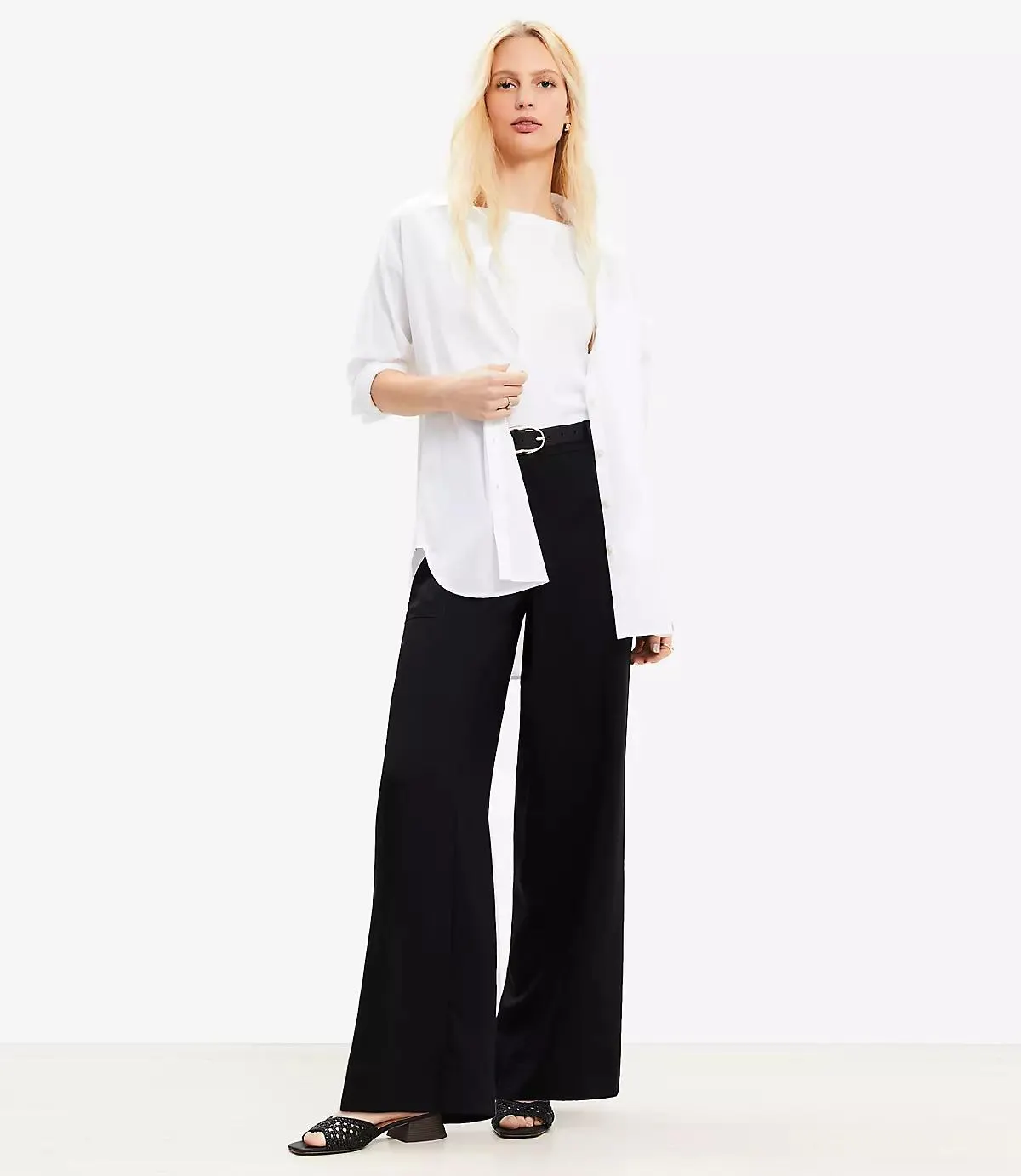 Seamed Wide Leg Pants