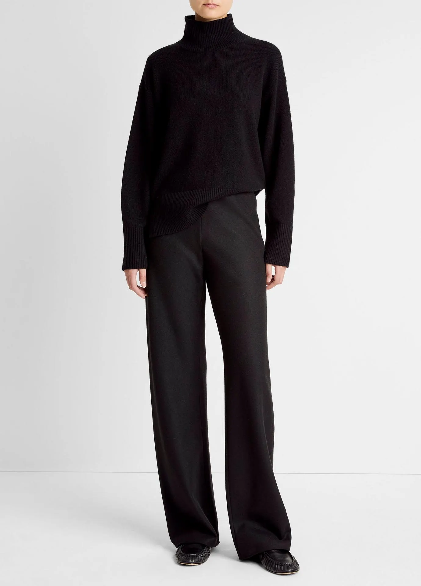 Italian Wool-Blend High-Waist Bias Pant
