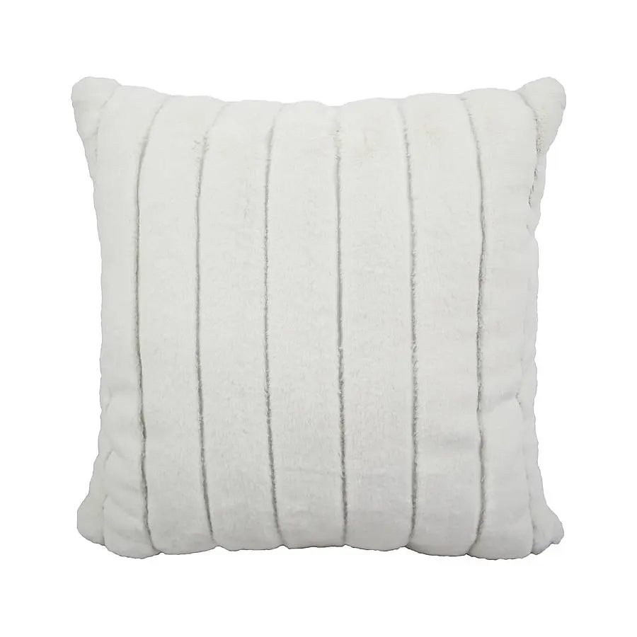Origin 21 18-in x 18-in Cream Faux Fur Square Indoor Decorative Pillow