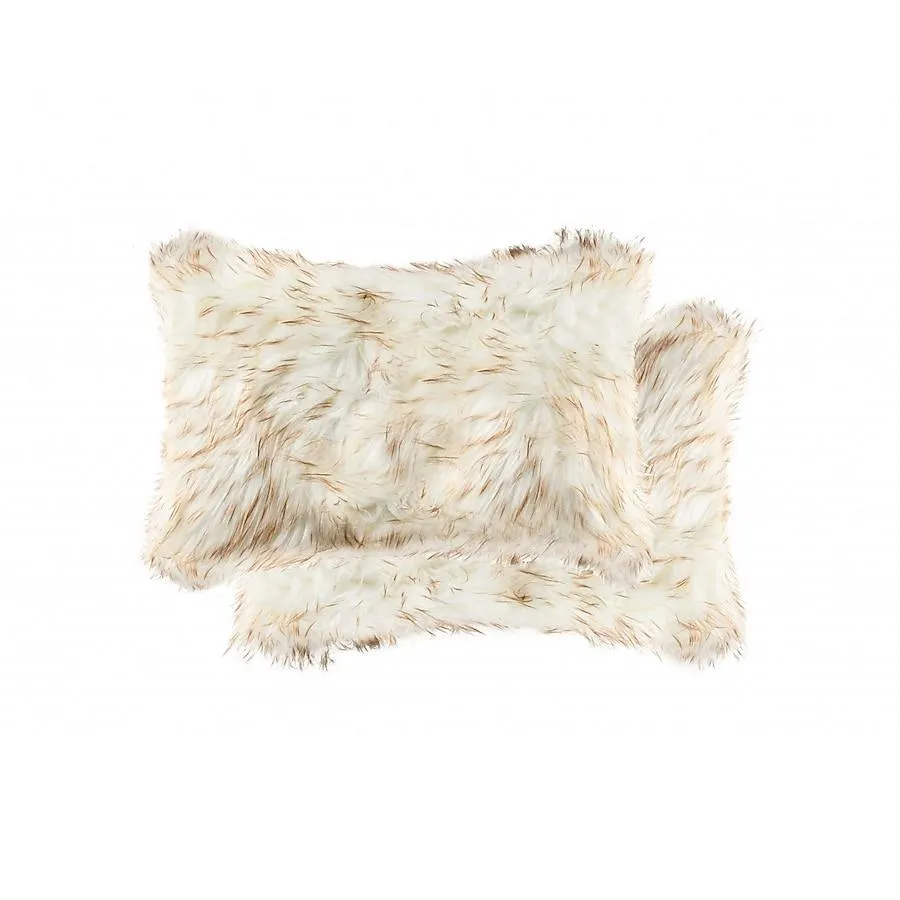 HomeRoots 2 -Piece 20-in x 12-in Tan Rectangular Indoor Decorative Pillow