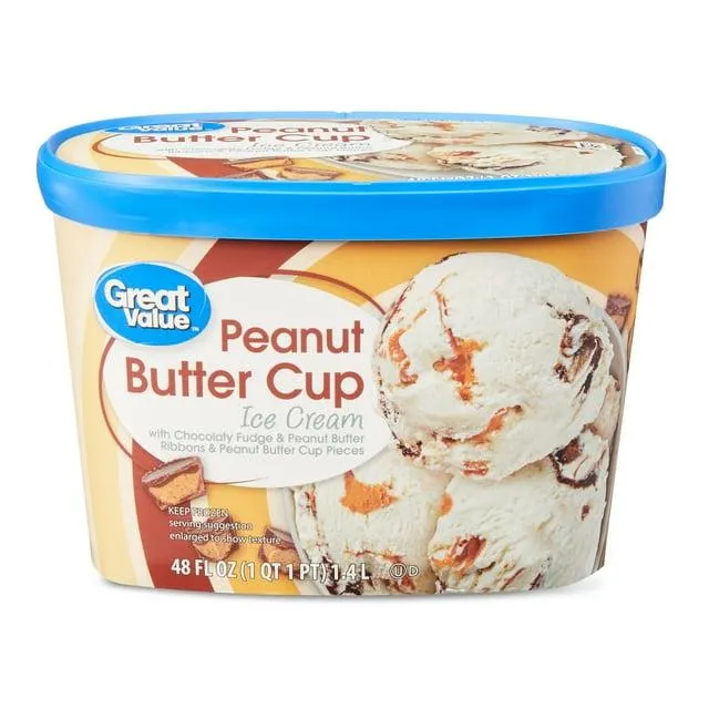 Great Value Peanut Butter Cup Ice Cream, 48 fl oz