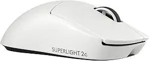 Logitech G PRO X Superlight 2c Wireless Gaming Mouse, 51 g pro-Grade Compact Mouse with 5 programmable Buttons, USB-C Charging, 44K DPI Sensor, up to 8 kHz Polling for PC/Mac - White