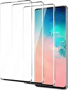 3 Pack For Samsung Galaxy S10 Screen Protector, 3D curved tempered glass screen protector, 9H Hardness Tempered Glass Film, Scratch-Resistant，Anti-fingerprint (Samsung Galaxy S10)