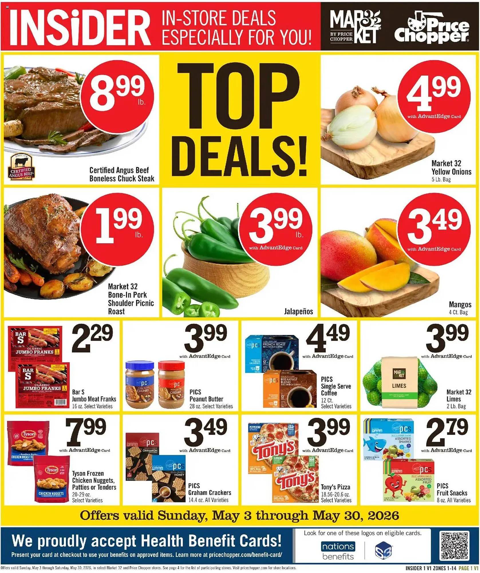 Weekly promotion Price Chopper weekly ad spanning from May 3 to May 30 2026 - Page 1 for Catalogue 365