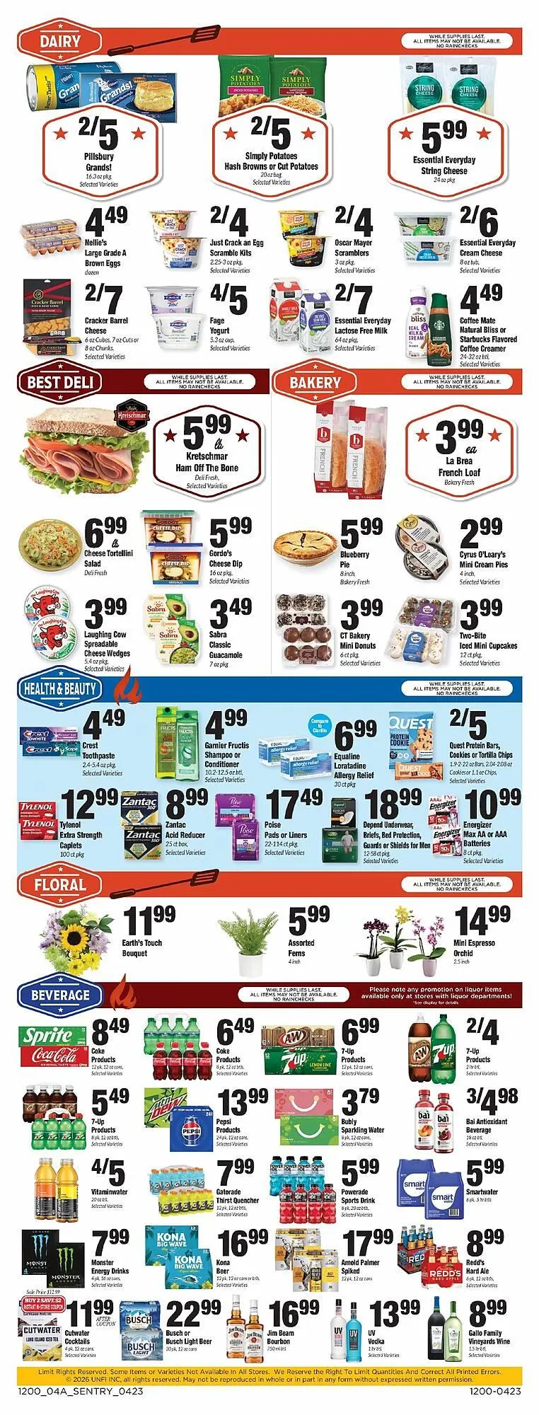 Weekly promotion Sentry weekly ad spanning from April 23 to April 29 2026 - Page 4 for Catalogue 365