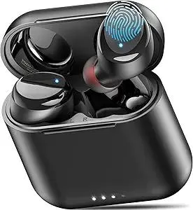 TOZO T6 Wireless Earbuds, Bluetooth 5.3 Ear Buds, Stereo Sound in Ear Headphones, 50 Hours Playtime, Wireless Charging Case, APP Customizable EQs, IPX8 Waterproof Earphones