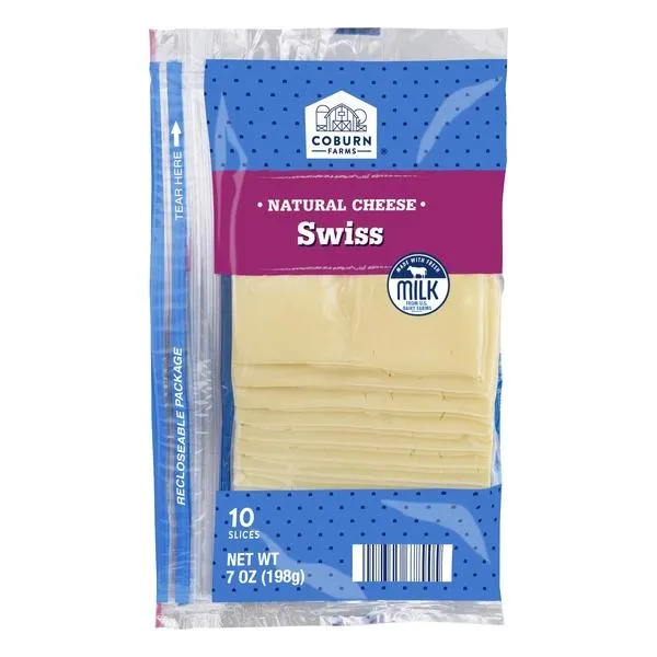 Coburn Farms Swiss Sliced Cheese