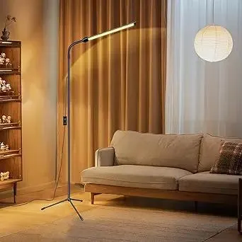LED Floor Lamp Bright, Reading Floor Lamp for Home Office, Lash Lamp, Tattoo Light, Dimmable Gooseneck Standing Lamp for Task Craft Sewing Bedroom