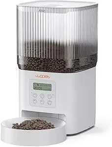 WOPET Automatic Cat Feeder, 4L Timed Dog Feeder with 180-Day Battery Life, Programmable Cat Food Dispenser Control 1-6 Meals Per Day, Automatic Pet Feeder for Dry Food with Stainless Steel Bowl