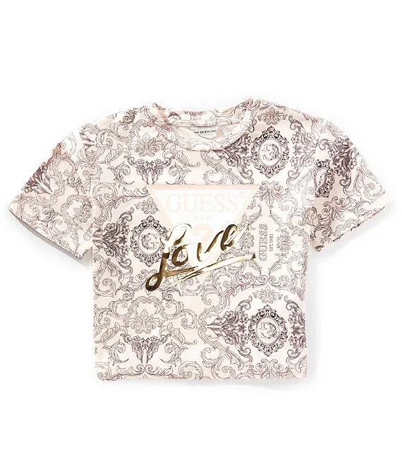 Big Girls 7-16 Triangle-Shaped-Graphic/Logo Printed T-Shirt