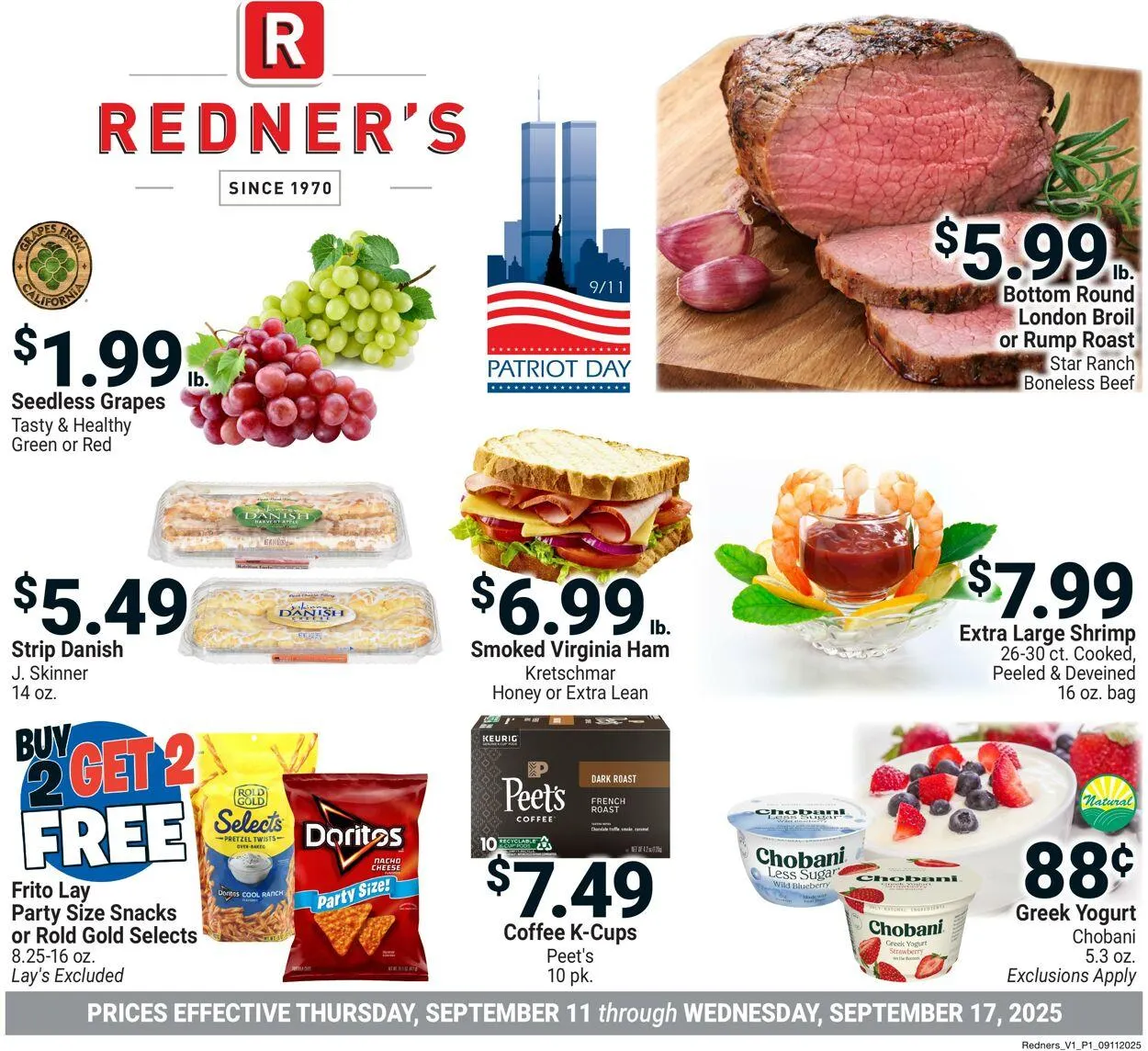 Weekly ad Redner’s Warehouse Market Current weekly ad from September 11 to September 17 2025 - Page 1