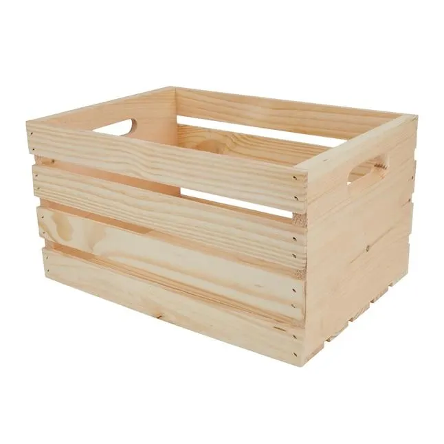 Style Selections Pine Wood Crates ( 12.75-in W x 9.5-in H x 18-in D ) Unfinished Wood Stackable Milk crate