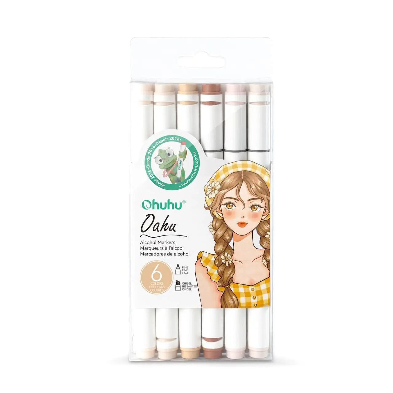 Ohuhu® Oahu 6 Color Portrait Alcohol Marker Set