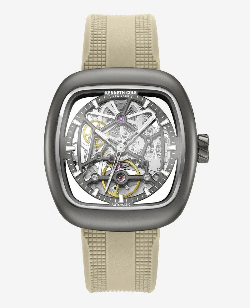 Skeleton Automatic Bracelet Watch with 3-Strap Set