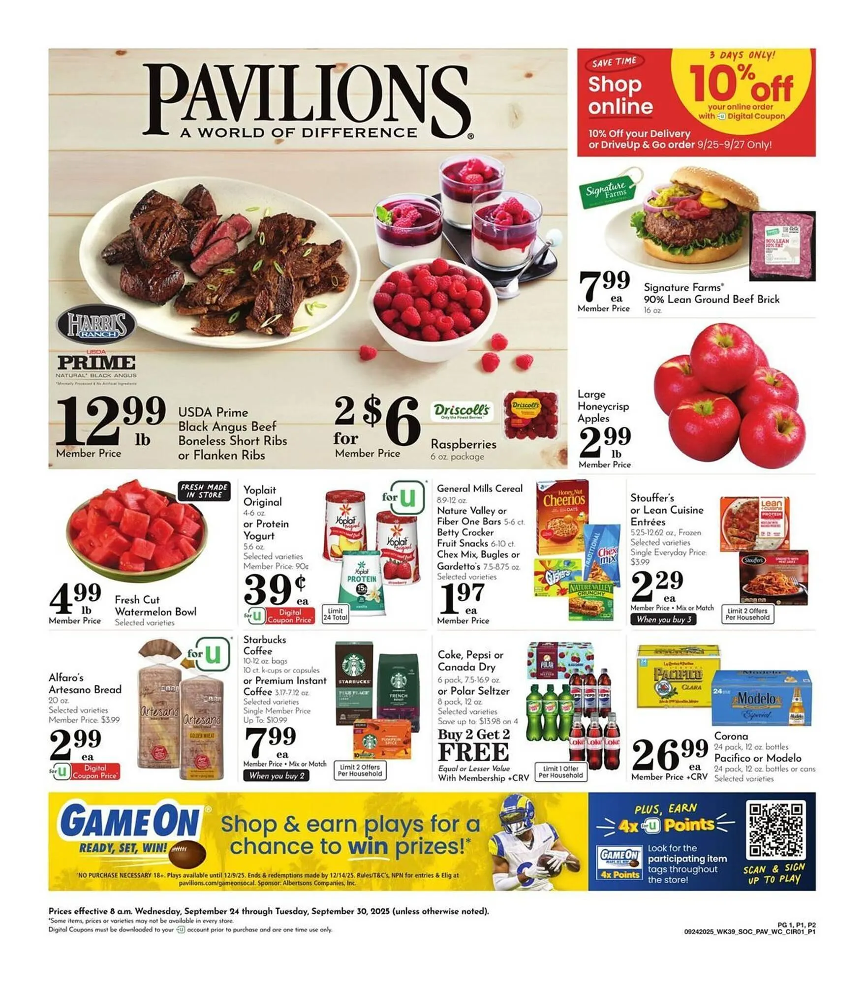 Weekly ad Pavilions weekly ad from September 24 to September 30 2025 - Page 1