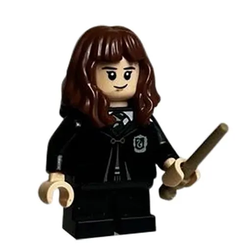 LEGO Minifigure - Harry Potter - HERMIONE GRANGER w/ Wand (Slytherin Robe)