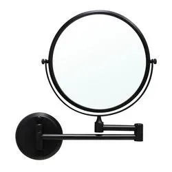 Modona 8" Two-Sided 1X and 5X Wall-Mount Rubbed Bronze Mirror