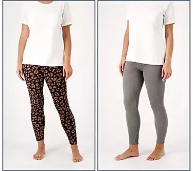 Make Your Selection: Cuddl Duds Fleecewear Stretch Leggings Pack of 2