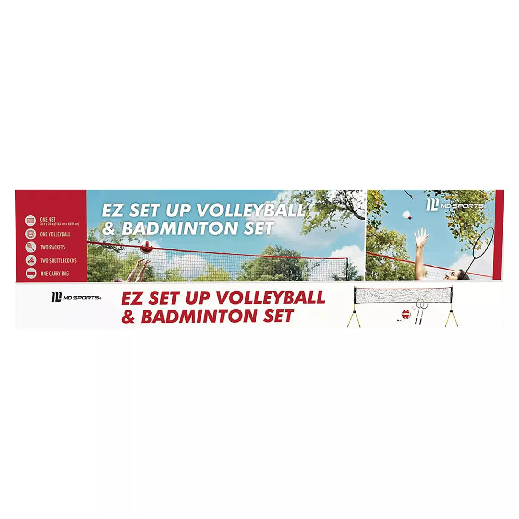 MD Sports EZ Set Up Volleyball and Badminton Set