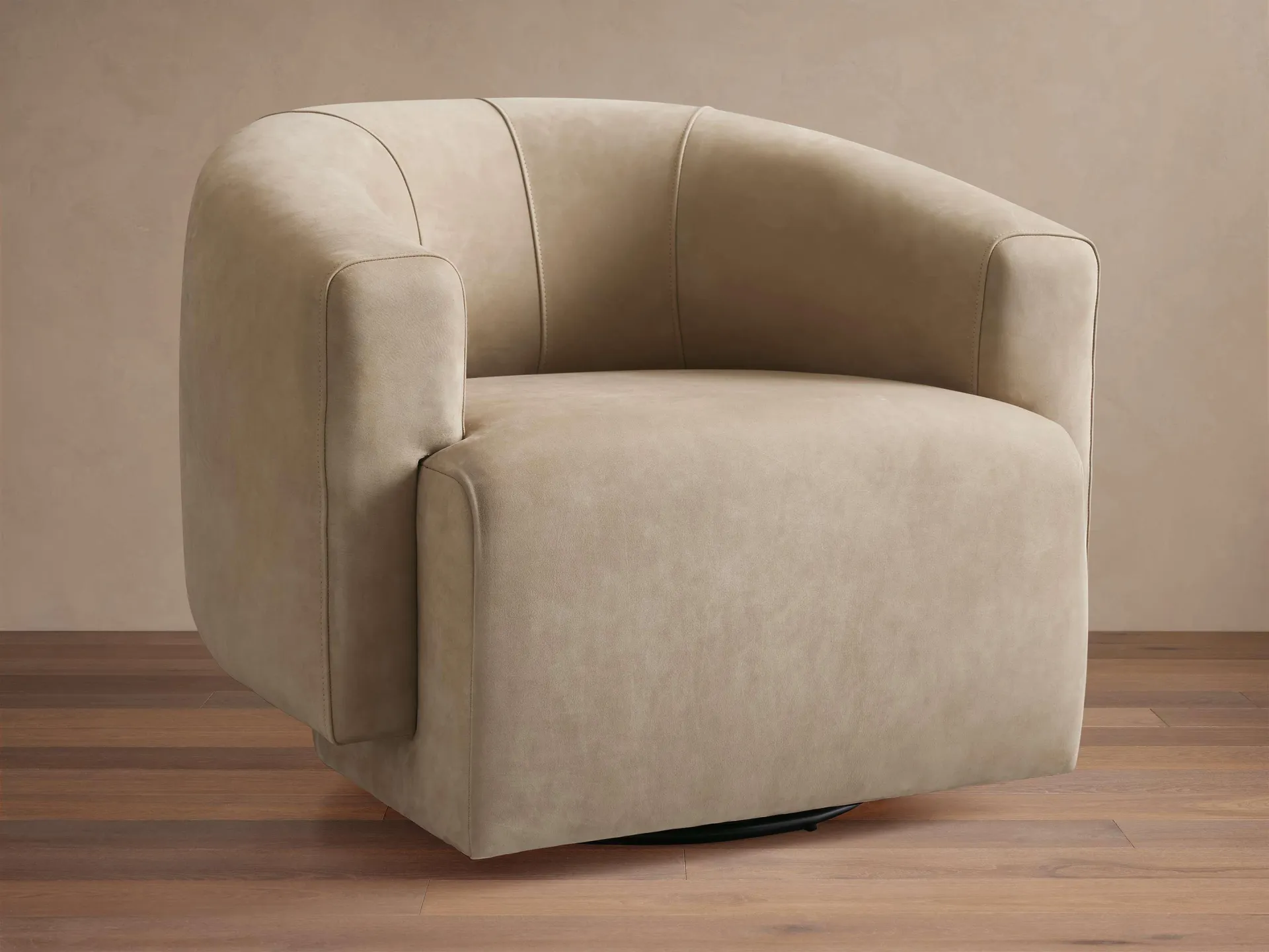 Hamlin Nubuck Leather Swivel Chair