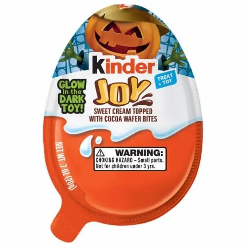 Kinder Joy Treat and Toy Sweet Cream and Cocoa Wafer Bites Halloween Candy Egg