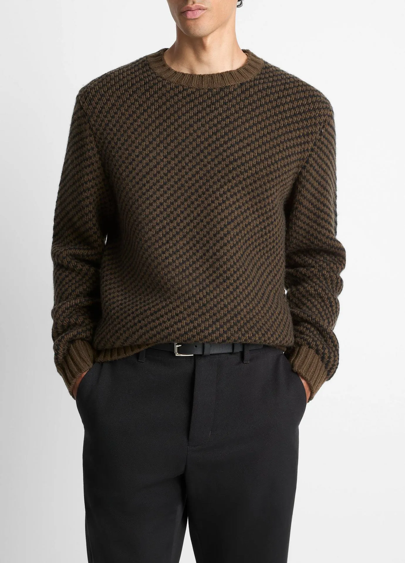 Birdseye Twill Wool-Cashmere Sweater