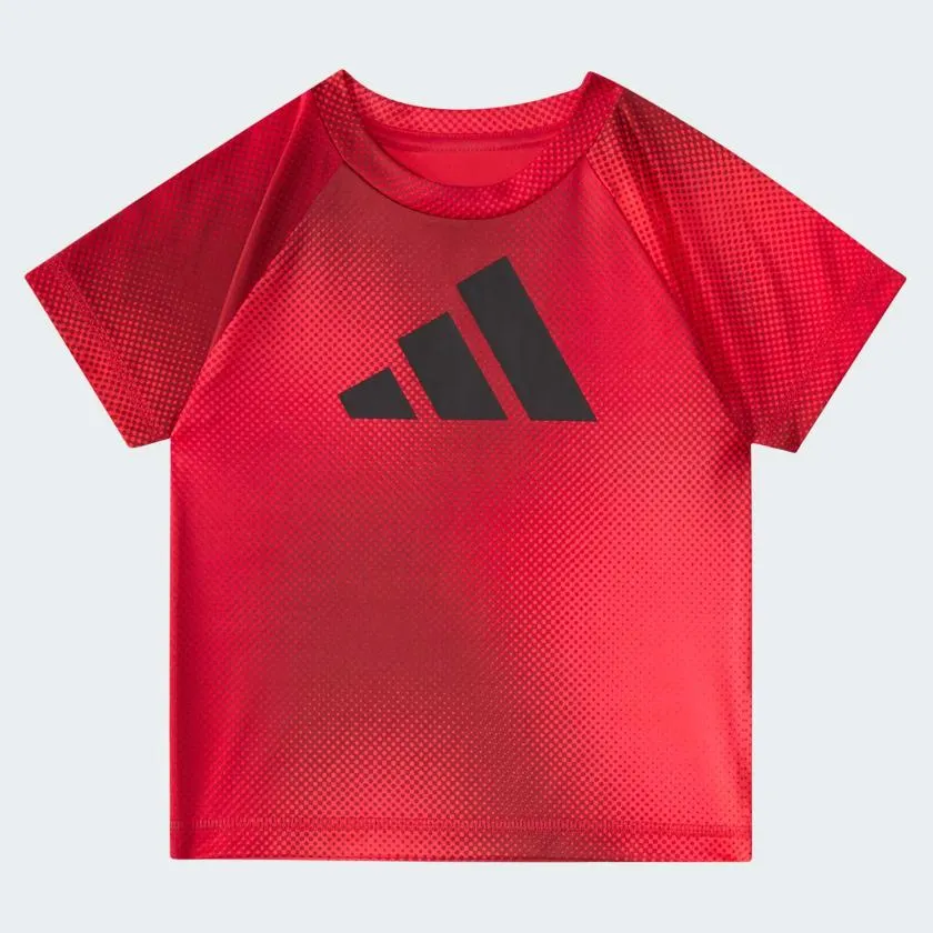 Two-Piece Short Sleeve Raglan Printed Tee and Shorts Set