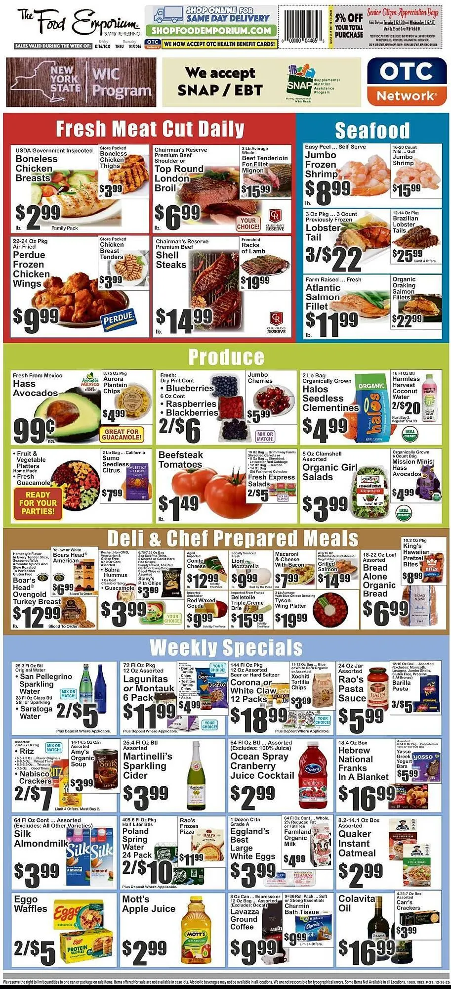 Weekly ad The Food Emporium circular from December 26 to January 1 2026 - Page 1