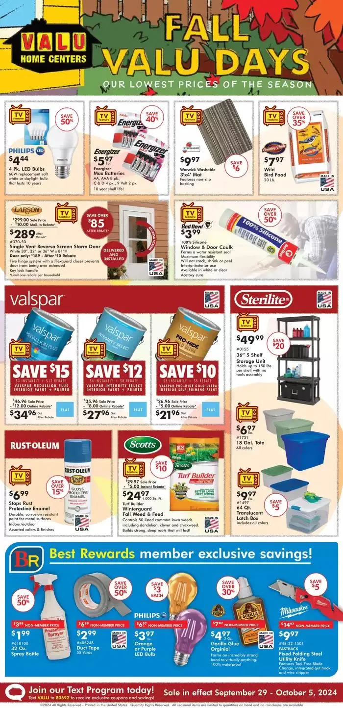 Weekly ad Valu Home Centers weekly ad from September 29 to October 5 2024 - Page 1