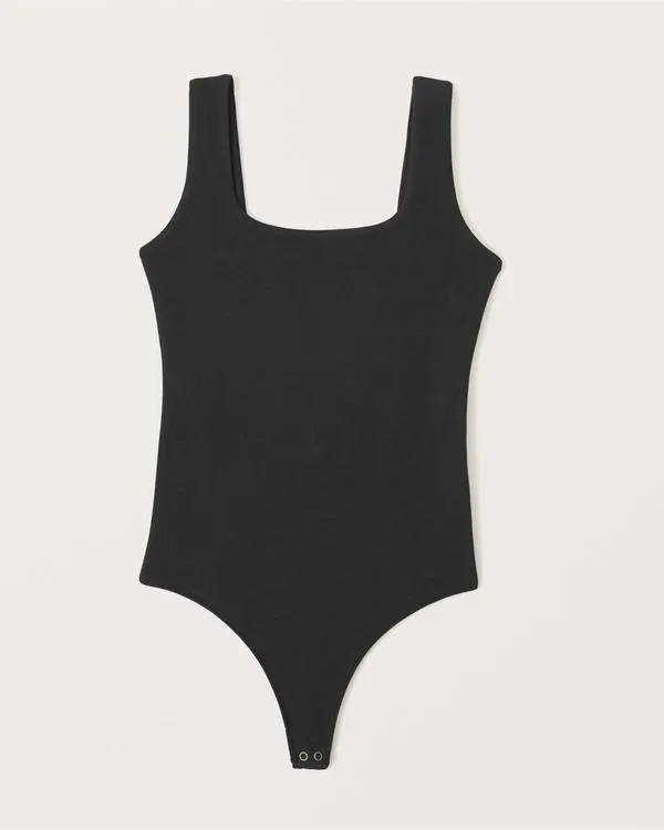 Cotton-Blend Seamless Fabric Tank Bodysuit