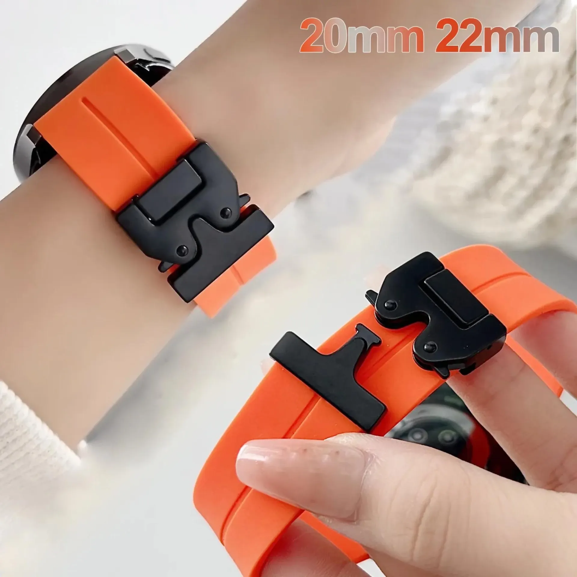 Correa de silicona de 20 mm y 22 mm para Samsung Galaxy Watch 7 FE 6 5 4 para Huawei GT5 GT4 3 GT2 pro, pulsera para Garmin Vivoactive 4