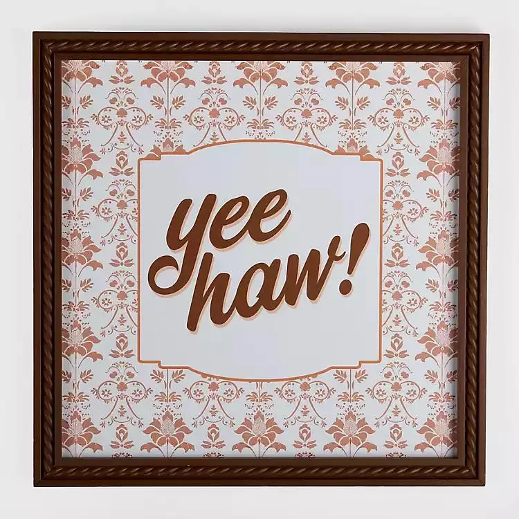 Yee Haw Floral Print Wall Plaque