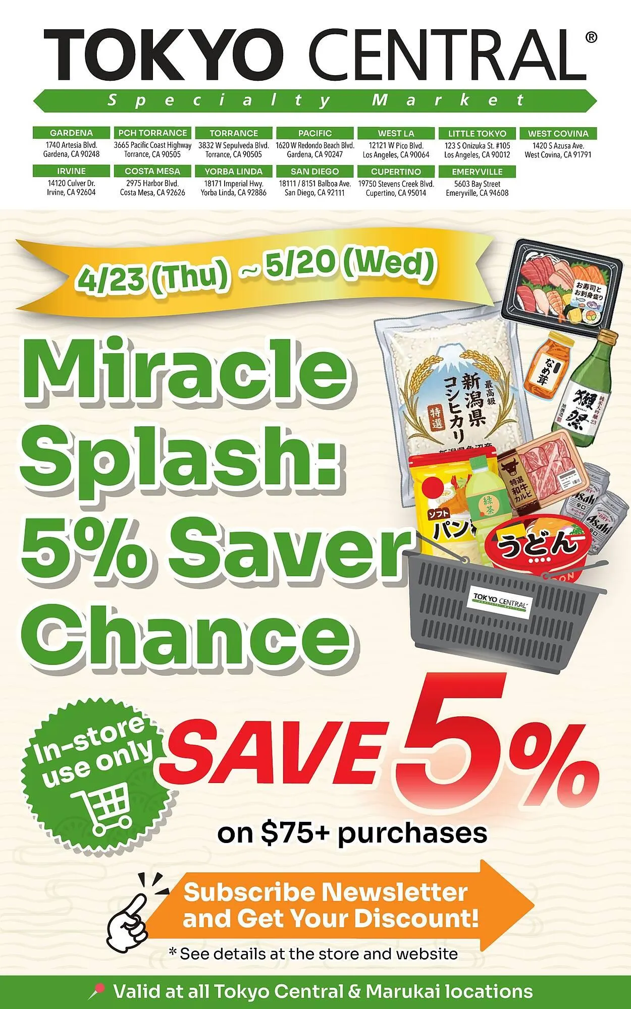 Weekly ad Tokyo Central Specialty Market weekly ad from April 23 to May 20 2026 - Page 1