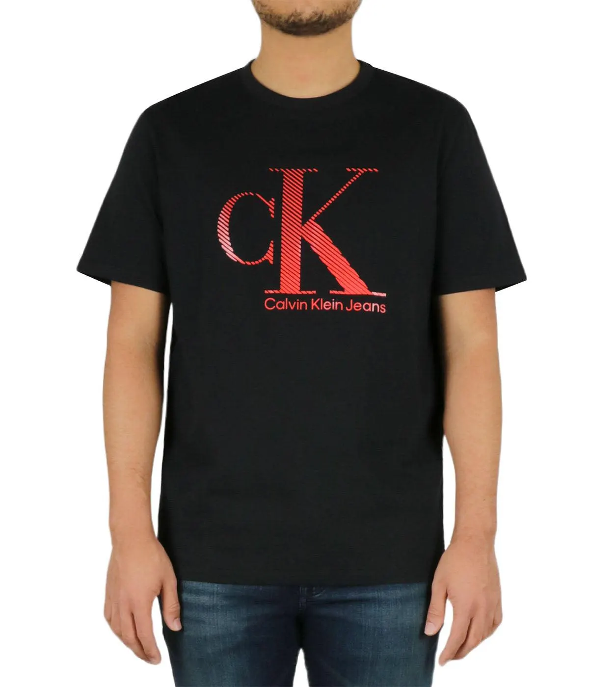 Short Sleeves Textured Monogram Tee