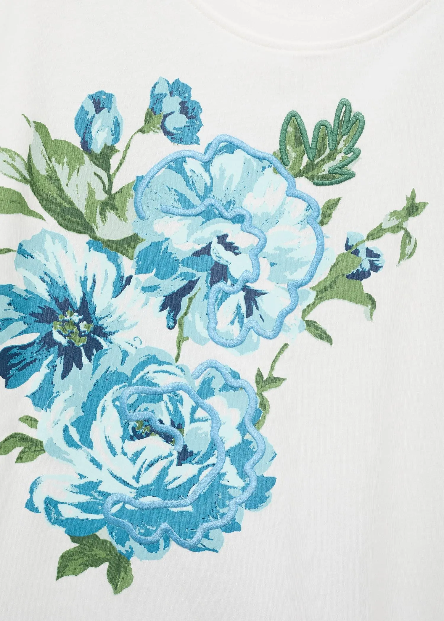 Floral-print cotton t-shirt