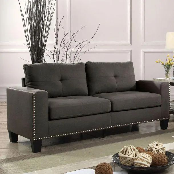 Attwell 71" Sofa with Button Tufted Sides & Seat by Furniture of America - Gray