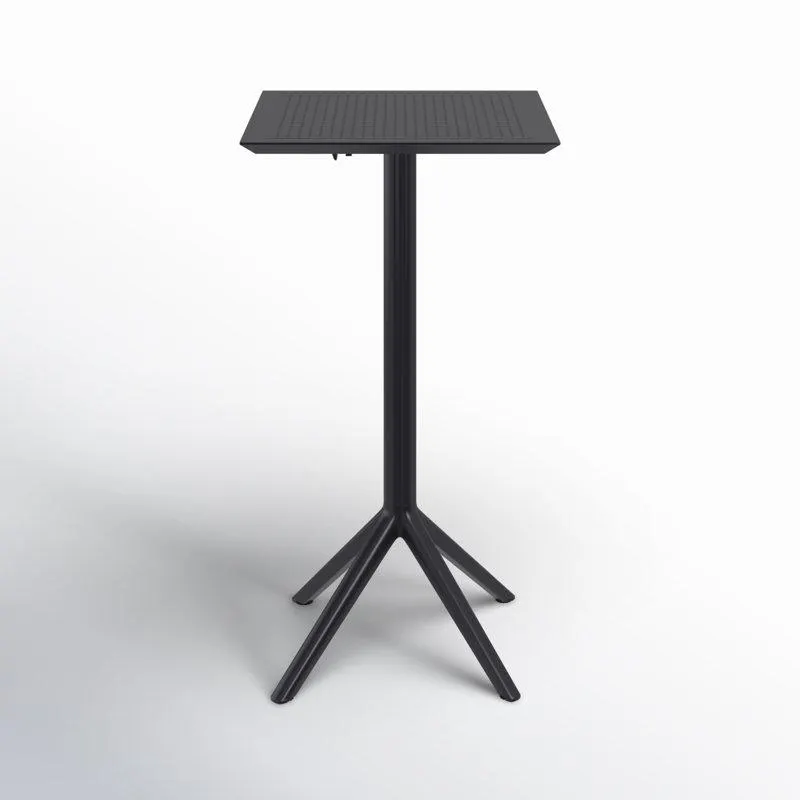 Black Farrah 23.6'' Resin Fliptop Outdoor Bar Table