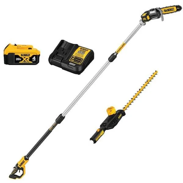 20V MAX Cordless Lithium-Ion Pole Saw and Pole Hedge Trimmer Combo Kit with (1) 4.0 Ah Battery and Charger